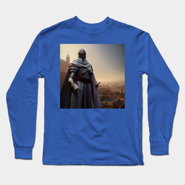 Knights Templar in The Holy Land Long Sleeve T-Shirt by Grassroots Green